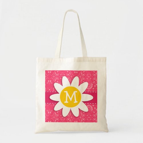 Pink Floral Daisy Tote Bag