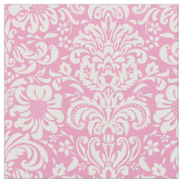 Pink Floral Damask Fabric