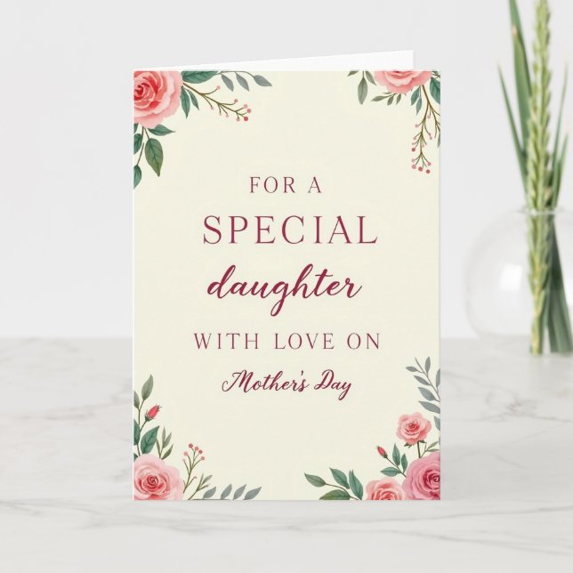 Pink Floral Daughter Card (Front)