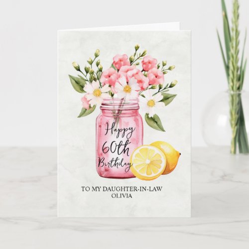 Pink Floral Daughter In Law 60th Birthday