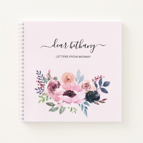 Pink Floral Dear Daughter Letters Memory Notebook