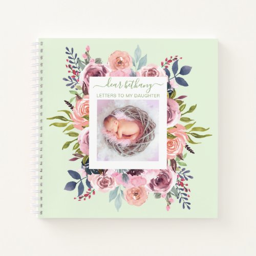 Pink Floral Dear Daughter Or Son Photo Memory  Notebook