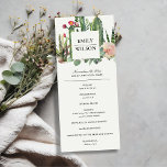 PINK FLORAL DESERT CACTI  WEDDING CEREMONY PROGRAM<br><div class="desc">A perfect wedding collection for those looking for a tastefully done, elegant vibrant cactus theme. The cacti and succulent foliage designs are hand painted in watercolor. Personalise it with your name, your wedding date, and be sure to include a special message. Lots of designs to choose from and lots of...</div>
