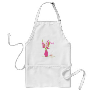 Pink Floral Design Adult Apron
