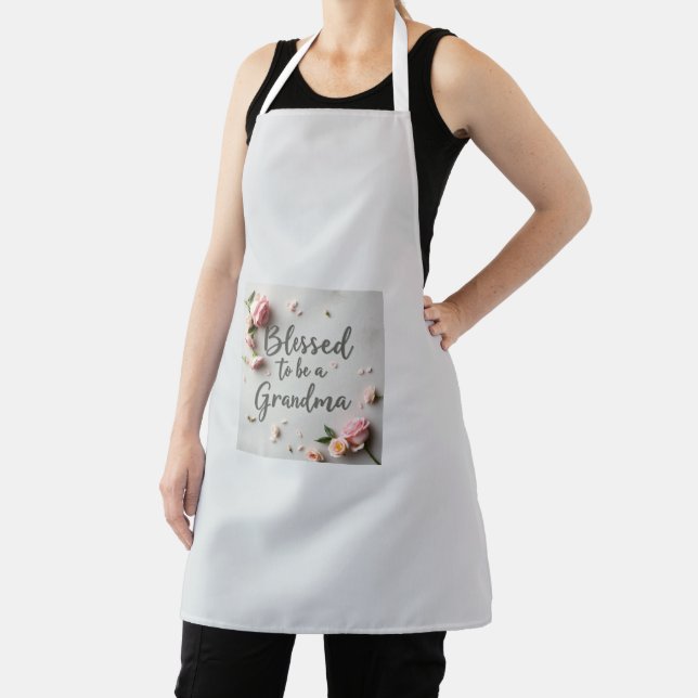 Pink Floral Design for Grandmother’s Kitchen Apron (Insitu)