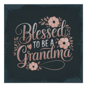 Pink Floral Design for Mother’s Day Grandma Quote Poster