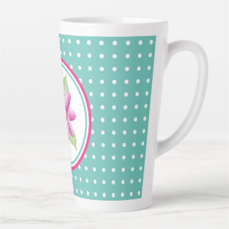 Pink Floral Design Latte Mug