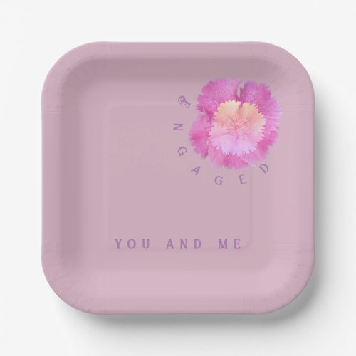 Pink floral design  paper plates
