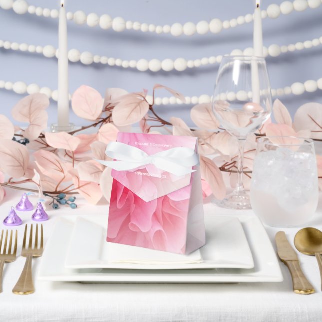 Pink Floral Design Wedding Favor Boxes (Wedding)