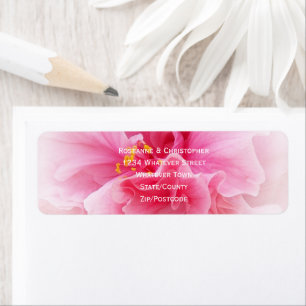 Pink Floral Design Wedding Return Address Label