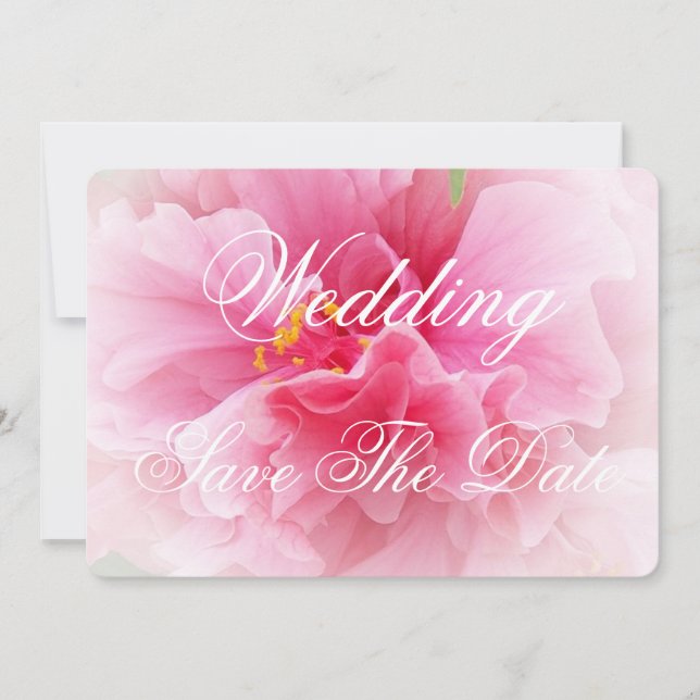 Pink Floral Design Wedding Save The Date (Front)