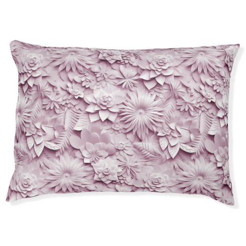 Pink Floral Dog Bed