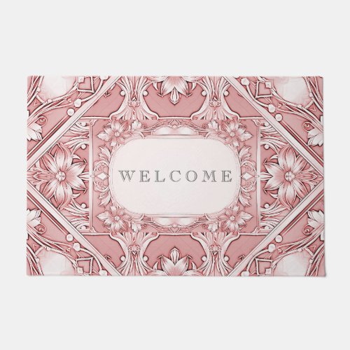 Pink Floral Doormat