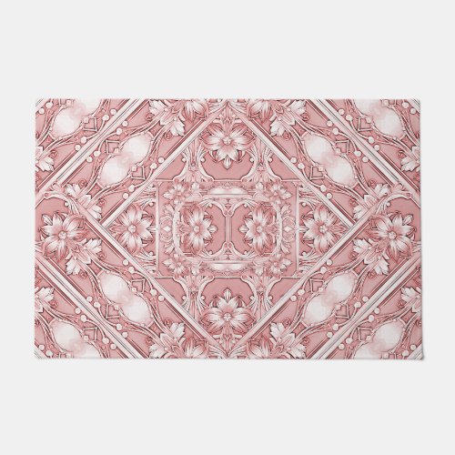 Pink Floral Doormat