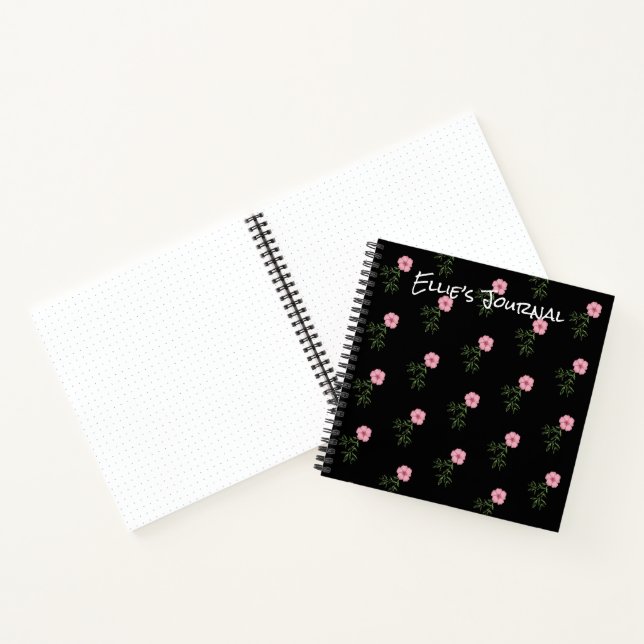 Pink Floral Dot Grid Notebook Bullet Journaling (Inside)