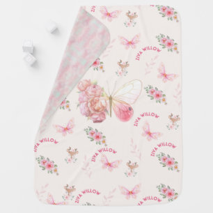 Pink Floral Double-Sided Baby Blanket: Soft Blanket