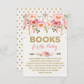 Pink Floral Dreamcatcher / Boho Books for Baby Enclosure Card (Front/Back)