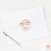 Pink Floral Dreamcatcher Shower Thank You Favors Classic Round Sticker (Envelope)