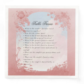 Pink floral dreamy clouds Love story Paper Dinner Napkins