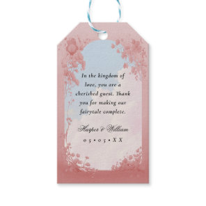 Pink floral dreamy clouds wedding gift tags