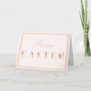 Pink Floral Easter Greeting Card