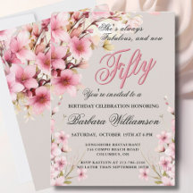 Pink Floral Elegance 50th & Fab Birthday Party Hol