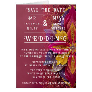 Pink Floral Elegance Wedding Collection Cards