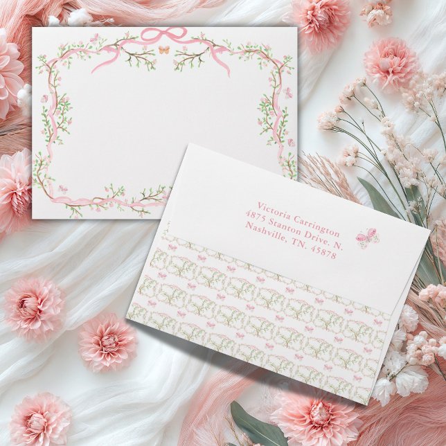 Pink Floral Elegant Greenery Envelope (Creator Uploaded)