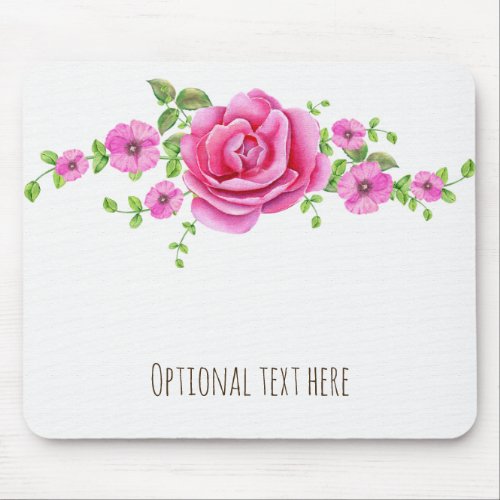 Pink Floral Elegant Shabby Chic Look Mouse Pad