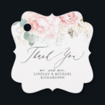 Pink Floral Elegant Thank You Favor Tags<br><div class="desc">Pink rose flowers thank you tags</div>