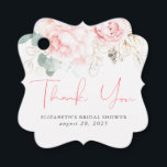 Pink Floral Elegant Thank You Favor Tags<br><div class="desc">Pink rose flowers thank you tags</div>
