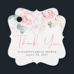 Pink Floral Elegant Thank You Favor Tags<br><div class="desc">Pink rose flowers thank you tags</div>