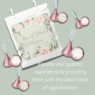 Pink Floral Elegant Wedding Bridal Shower Favor Bag