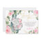Pink Floral Elephant Baby Shower Thank You Card