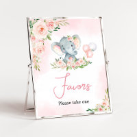 Pink Floral Elephant Balloon Baby Shower Favors