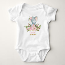 Pink Floral Elephant Bodysuit 1st Birthday Party Pink Floral Elephant Bodysuit 1st Birthday Party
