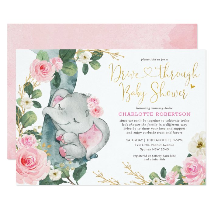 rose themed baby shower invitations