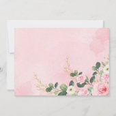 Pink Floral Elephant Drive By Girl Baby Shower Invitation (Back)