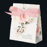 Pink Floral Eucalyptus 75th Birthday Party Grandma Favor Boxes<br><div class="desc">Pink Rose Floral Bunch Any Age Birthday Party favor boxes. Rustic floral greenery and pink rose foliage. The template that can be easily edited and the text replaced with your own details by clicking the "Personalize" button. For further customization, please click the "Customize Further" link and use our design tool...</div>