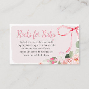 Pink Floral Eucalyptus Balloon Baby Books for Baby Enclosure Card
