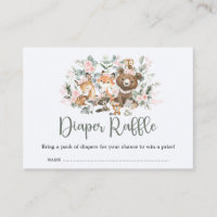 Pink Floral Eucalyptus Woodland Diaper Raffle
