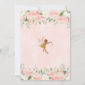 Pink Floral Fairies Butterfly Birthday Invitation (Back)