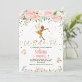 Pink Floral Fairies Butterfly Birthday Invitation (Standing Front)
