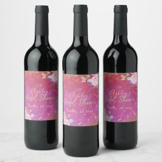 Pink Floral Fancy Elegant Romantic Bridal Shower