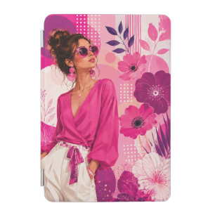 Pink floral fashion girl iPad Mini smart cover