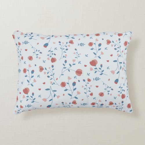 Pink Floral Feminine Style Cute Hand_Drawn Style Accent Pillow