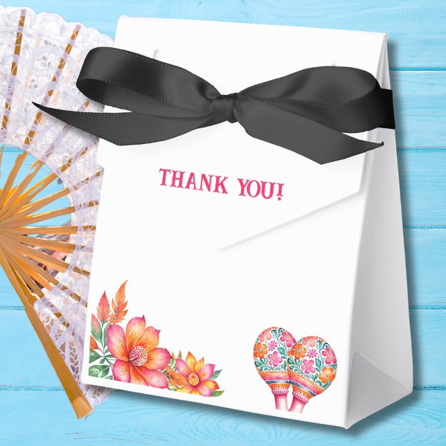 Pink Floral Fiesta Mexican Bridal Shower Favor Boxes (Creator Uploaded)