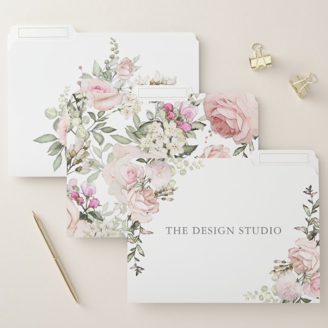 Pink Floral File Folder (Set)