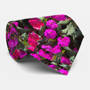 Pink Floral Flower Art Abstract Gift Wedding Favor Neck Tie
