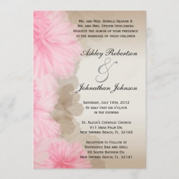 Pink Floral Flower Wedding Invite by ForeverAndEverAfter at Zazzle